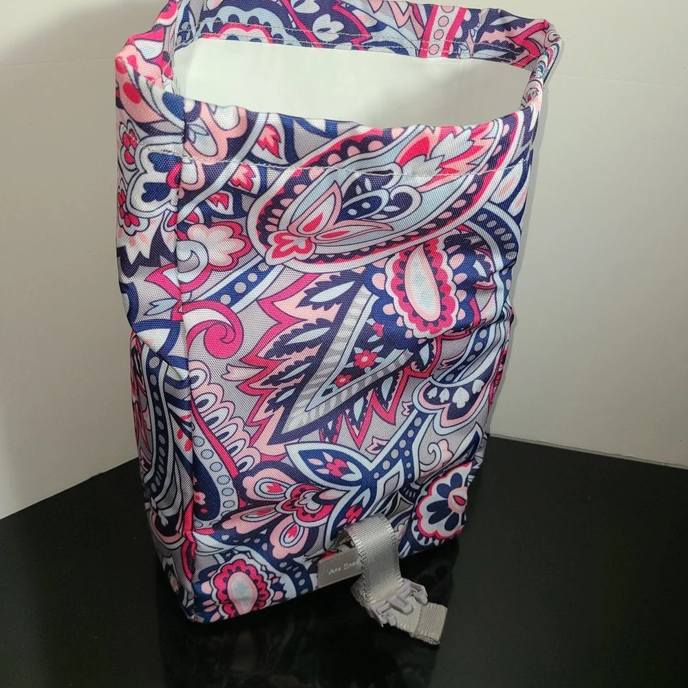 Pink Gray Blue Insulated Lunch‎ Bag Vera Bradley Lunch Bunch Fold Down Top